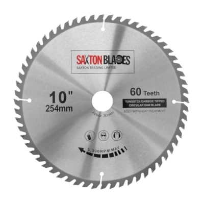 Image of TCT25460T Saxton TCT Circular Wood Saw Blade 254mm x 30mm Bore 60T for Bosch Makita Dewalt