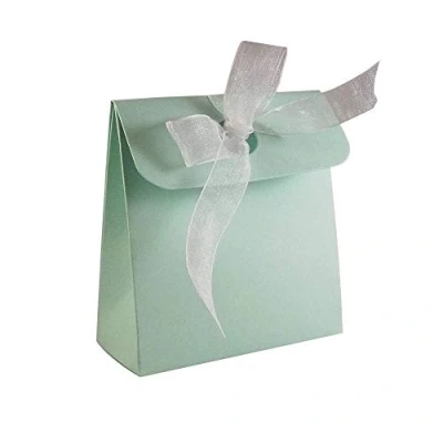Image of 20 x Light Green Box Bag Wedding Favour Boxes