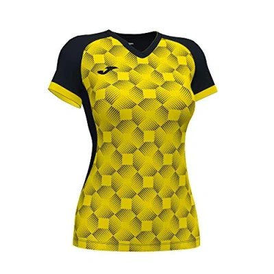 Image of Joma Supernova Iii Women&#039;s T Shirt, Womens, 901431109, Black Yellow, ajustado