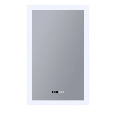 Image of Rectangle Bathroom Mirror,Digital Clock,Demister Pad