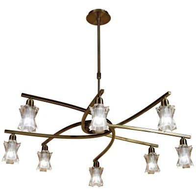 Image of Alaska Pendant Convertible To Semi Flush 8 Light L1/SGU10, Antique Brass