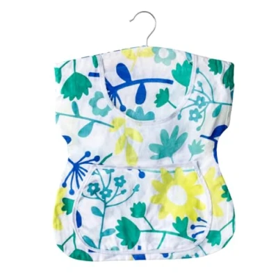 Image of WENKO 3714010100 Clothes peg dress for approx. 125 pegs, Cotton, 33 x 45 1 cm, Multicoloured