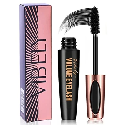 Image of 4D Mascara, Silk Fiber Eyelash Extra Long Lash Thickening &amp; Lengthening Lashes, Volume and Length, Clump Free, Volumizing, Extension Mascara Black