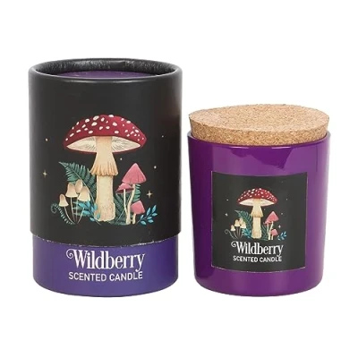 Image of Enchanting Forest Mushroom Wildberry Candle Mystical Design, Vegan Paraffin Wax Captivating &amp; Soothing 25 Hour Burn Time Magic Inspired Ambiance