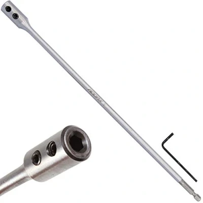 Image of 300mm Flat Wood Bit Extension Rod 12&quot;/300mm Hex Shank 1/4&quot; Long Reach Bar Spade