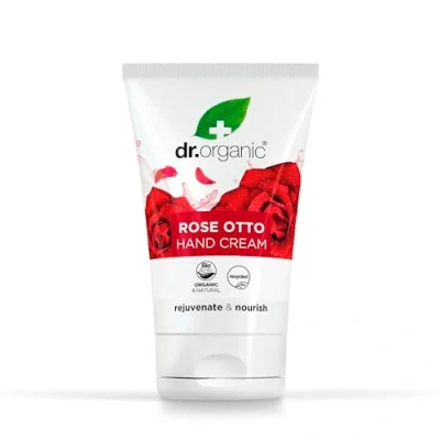 Image of Dr Organic Rose Otto Hand &amp; Nail Cream, Moisturising, Restoring, Mens, Womens, Natural, Vegetarian, Cruelty Free, Paraben SLS Recycled Recyclable, Organic, 125ml, Packaging may vary