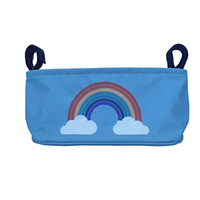 Image of BundleBean Buggy Organiser Storage Bag for Pushchairs Includes Nappy Pouch Universal Fit with Handlebar Any Pushchair or Stroller (Rainbow)