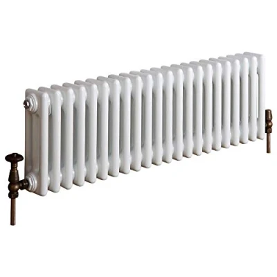 Image of Milano Windsor White Cast Iron Style Horizontal Triple Column Radiator 300mm x 1010mm