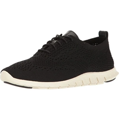 Image of Cole Haan Women&#039;s Zerogrand Stitchlite Oxford, Black Blk KNT/Lthr/Iv, 7 (40 EU)