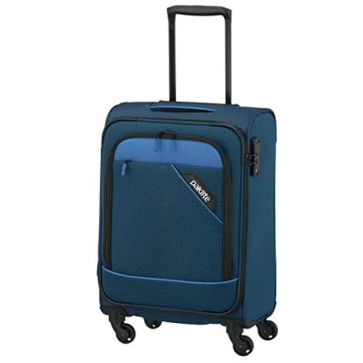 Image of paklite 4 wheel carry on soft luggage suitcase cabin size S, TSA lock, DERBY series: stylish trolley in two tone look, 55cm, 41 litres