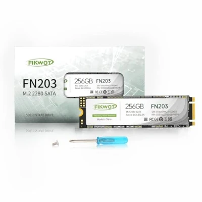 Image of Fikwot FN203 M.2 SATA SSD SLC Cache 3D NAND TLC III 6Gb/s 2280 NGFF Internal Solid State Drive, Up to 550MB/s, Compatible with Ultrabooks, Tablet Computers and Mini PCs (256GB)