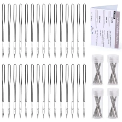 Image of 40 Pcs Sewing Machine Needles, 90/14 Universal Sharp Needles with Instruction for Home