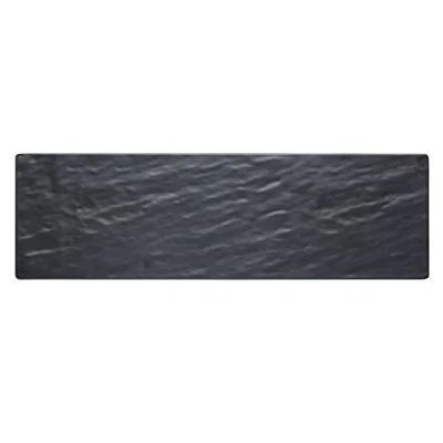 Image of KitchenCraft KCSMPLATSLT53 &quot;We Love Summer&quot; Rectangular Melamine Slate Effect Food Serving Platter, 53 x 16 cm (21&quot; 6.5&quot;), Black