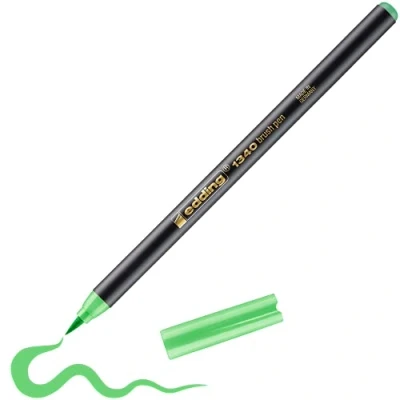 Image of edding 1340 brush pen light green 1 flexible tip felt for painting, writing and drawing bullet journals, hand lettering, mandalas, calligraphy