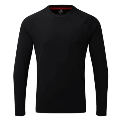 Image of Gill Mens Long Sleeve UV Tec T Shirt Quick Drying &amp; 50+ Sun Protection (Black, L)