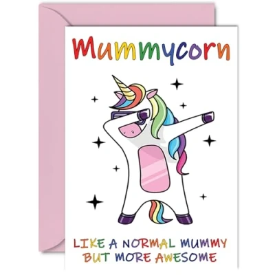 Image of Birthday Cards for Mummy Mummycorn Card from Daughter Son, Happy Mummy, Mum Unicorn Card, A5 Seasonal Mothers Day Mama Mammy Mom Funny Greeting
