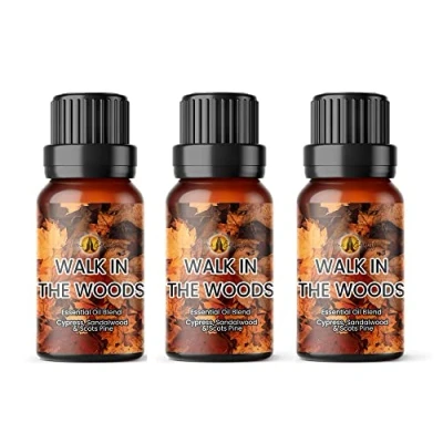 Image of Aroma Energy Walk in The Woods Essential Oil Blend 30ml (3 x 10ml Bottles) Contains Cypress, Sandalwood &amp; Scots Pine 100% Pure Natural