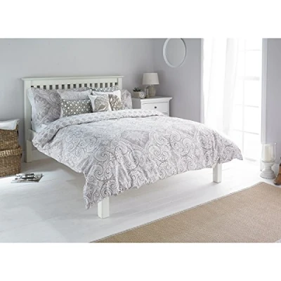 Image of Paoletti Ionia Paisley Print 180 Thread Count Duvet Cover Set, Driftwood, Double