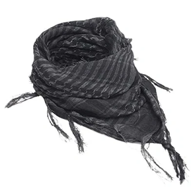 Image of HshDUti Desert Shemagh Scarf Stylish Versatile Fashion for Men &amp; Women Plaid Military Tactical/Desert Keffiyeh Wrap Gray