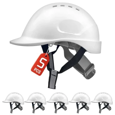 Image of MUSTBAU 5PCS Hard Hats Construction Safety Helmet Wheel Ratchet Adjust Hat 52 66 cm for Scaffolding, and Tradesmen EN 397