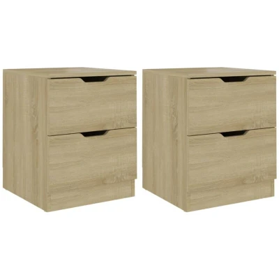Image of vidaXL Bedside Cabinets 2 pcs Sonoma Oak 40x40x50 cm Engineered Wood