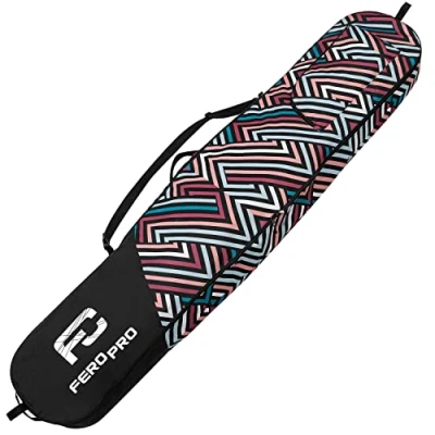 Image of Ferocity Premium Snowboard Bag Ski Bagpack 170 cm with Zippered Pocket and Shoulder Strap Wintersport Equipment Case Color Zig Zag Pastel [051]