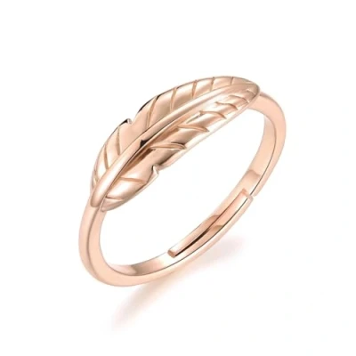 Image of Philip Jones Rose Gold Plated Adjustable Feather Ring