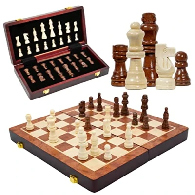 Image of Global Gizmos Foldable Wooden Chess Set