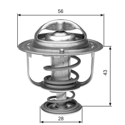 Image of 4415162, 93180077 Engine thermostat GATES TH31271G1 71C with gaskets/seals without housing VAUXHALL: Movano Mk1, RENAULT: MASTER 2 Kasten