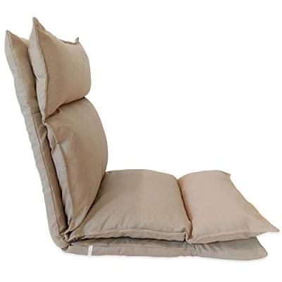 Image of Rebecca Mobili Chair Futon Armchair Beige, Metal Polyester, Tilting Rest, Living Room Porch Dimensions: 70 x 56 cm (HxWxD) Art. RE6196