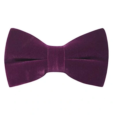 Image of King &amp; Priory Luxury Aubergine Purple Velvet Bow Tie