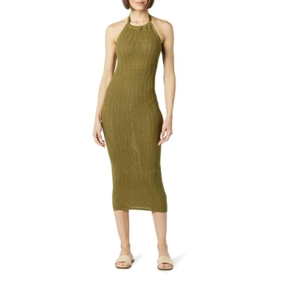 Image of The Drop Women’s Jayla Sleeveless Crochet Midi Dress, Olive Oil, M