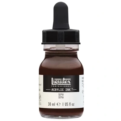 Image of LIQUITEX 4260609 Liquid Professional Acrylic Paints Ink, 30 ml, Highly Pigmented Airbrush Paint, Sepia