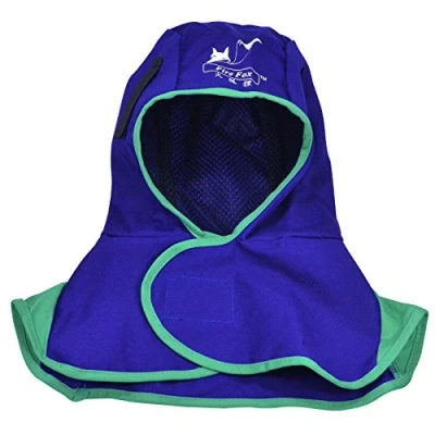 Image of RIVERWELD Welding Hood Flame Retardant Fabric for Welders Match Helmet Blue Color Work Safety Equipment Gear Head Protection
