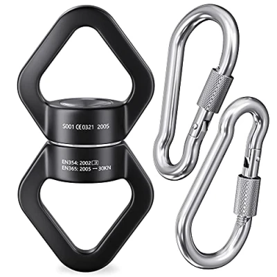 Image of Swing Swivel, YARKOR Safety Rotational Device Hanging Accessory, 30KN 360 for Web Tree Swing, Rock Climbing, Hammock, Aerial Dance