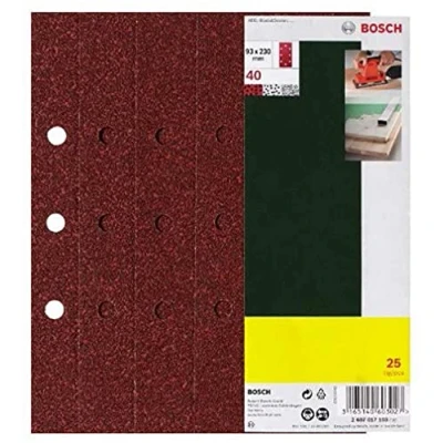 Image of Bosch Accessories 2607017097 Sanding Sheet Set for Orbital Sanders, 0 V, Red, 93 x 230 mm
