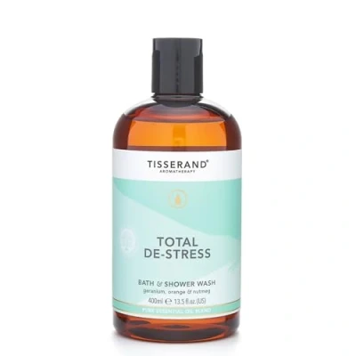 Image of Tisserand Aromatherapy Total De Stress Bath &amp; Shower Wash Orange, Geranium, Nutmeg Essential Oil 100% Natural Pure Oils 400ml