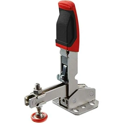 Image of Bessey STC VH20 Vertical Auto Adjust Toggle Face Mount Nickel Plated Clamp Flange, Silver