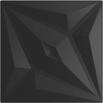Image of vidaXL Wall Panels 12 pcs Black 50x50 cm XPS 3 m² Star