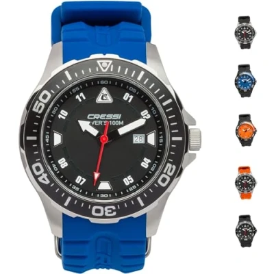 Image of Cressi Unisex Manta Dive Watch, Silver/Black/Blue, One Size