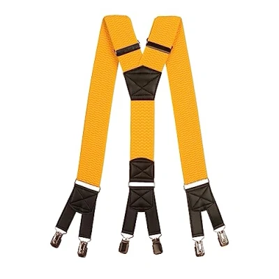 Image of Olata Men&#039;s Six Clip Heavy Duty Extra Wide Y Shape Braces/Suspenders 5cm. Yellow