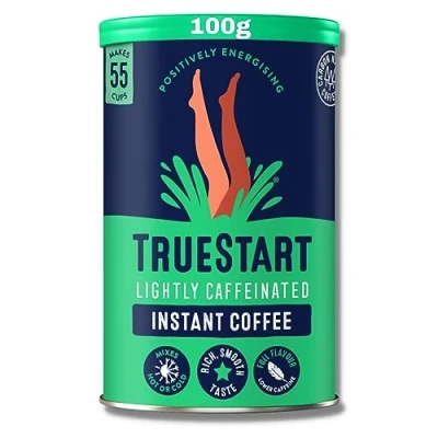 Image of TrueStart Barista Grade Lightly Caffeinated Instant Coffee 100g (55 Cups), Premium Freeze Dried, Smooth Rich Beans Roast, 100% Full Flavour