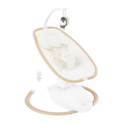 Image of Babymoov Swoon Hoop Baby Swing, Remote Control Multi Motion Swing Chair, 5 Rocking Movements, Programmable (10 &gt; 30min), 8 Lullabies, Play Arch &amp; Headrest Included, from Birth, Sand