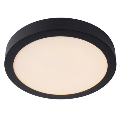 Image of Brice LED Modern Flush Ceiling Light Bathroom Ø 30cm Dim. 1x30W 3000K IP44 Black