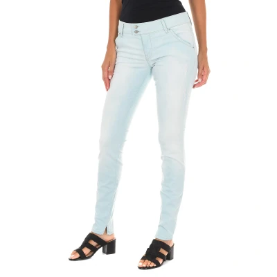 Image of Met Womens Trousers X Amanda Sky Blue Cotton Size 25 (Waist)