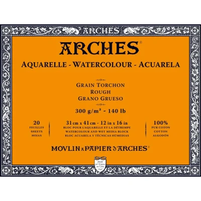 Image of Arches Watercolour Block, 300 GSM, Rough, 31 x 41 cm, Wood, White