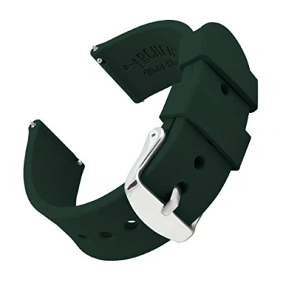Image of Archer Watch Straps Silicone Quick Release Soft Rubber Replacement Bands (British Racing Green, 18mm)