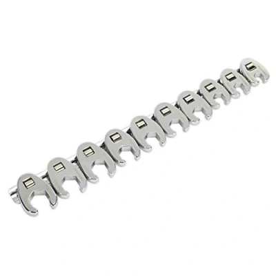 Image of Sealey Premier Crow&#039;s Foot Spanner Set 10pc 3/8&quot;Sq Drive Metric