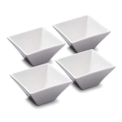 Image of WM Bartleet &amp; Sons 1750 TSET49 Traditional Porcelain 4 Piece Serving and Dip Dish Set White