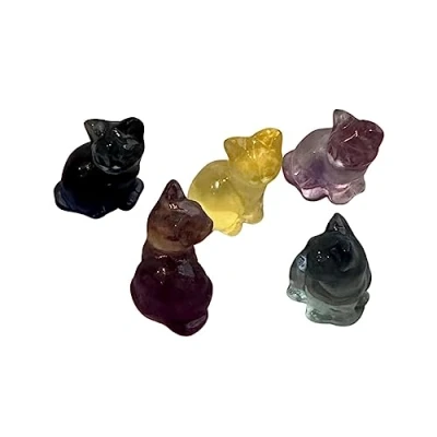 Image of VIE Rainbow Fluorite Mini Cat, 1.5x1cm